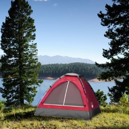 Leisure Sports Leisure Sports 2-Person Dome Tent, Ultralight for Camping, Dual Doors and Rain Fly, Red 485219WBX